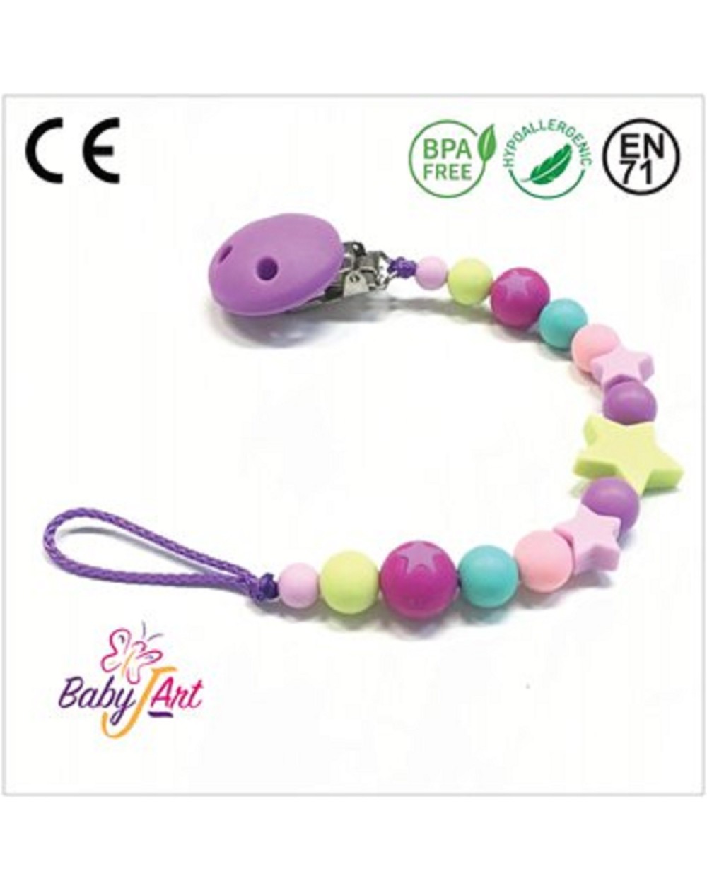 PACIFIER CHAIN BABYJART WITH NAME