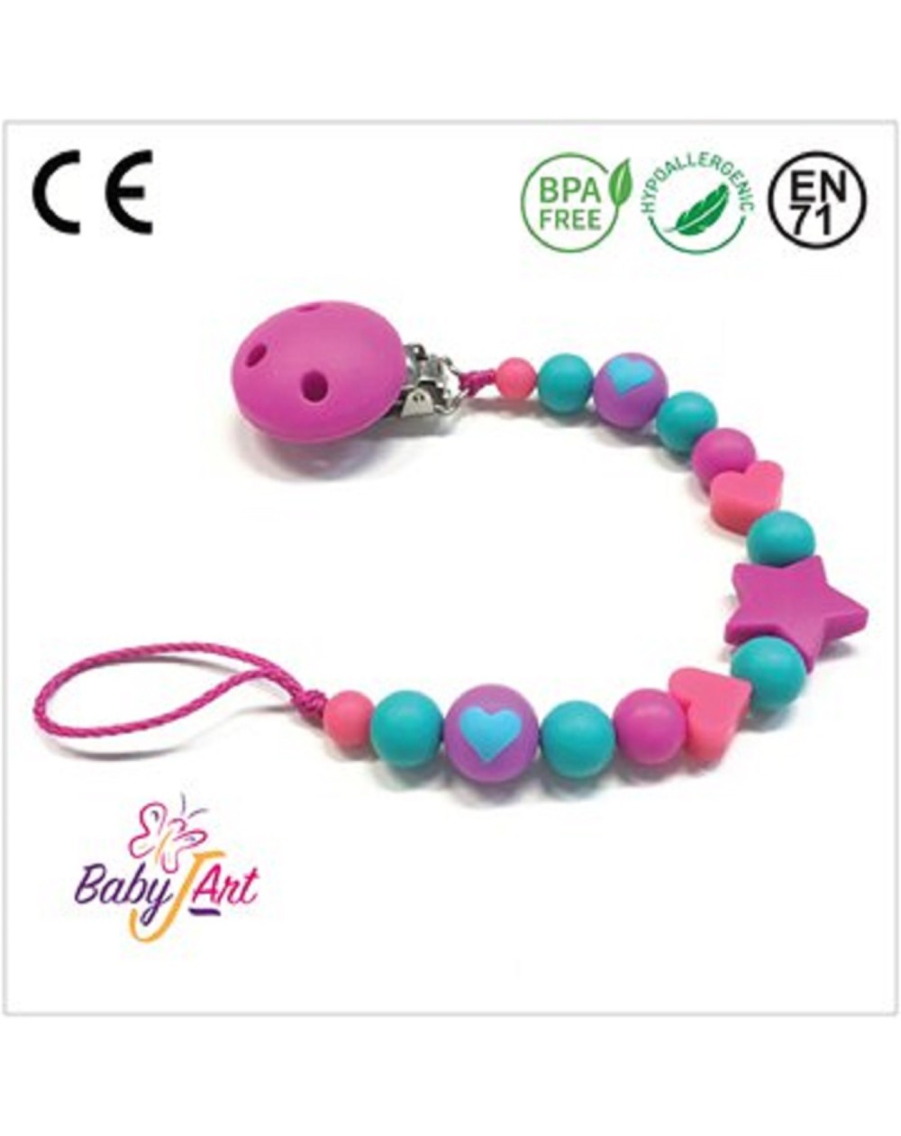 PACIFIER CHAIN BABYJART WITH NAME