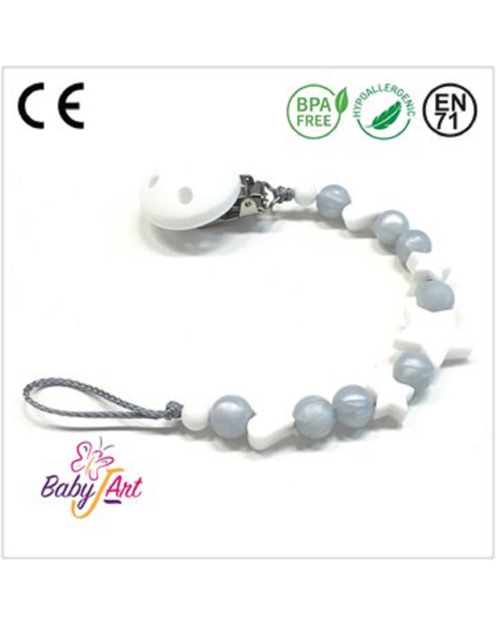 PACIFIER CHAIN BABYJART WITH NAME