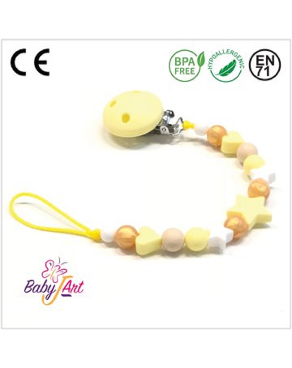 PACIFIER CHAIN BABYJART WITH NAME