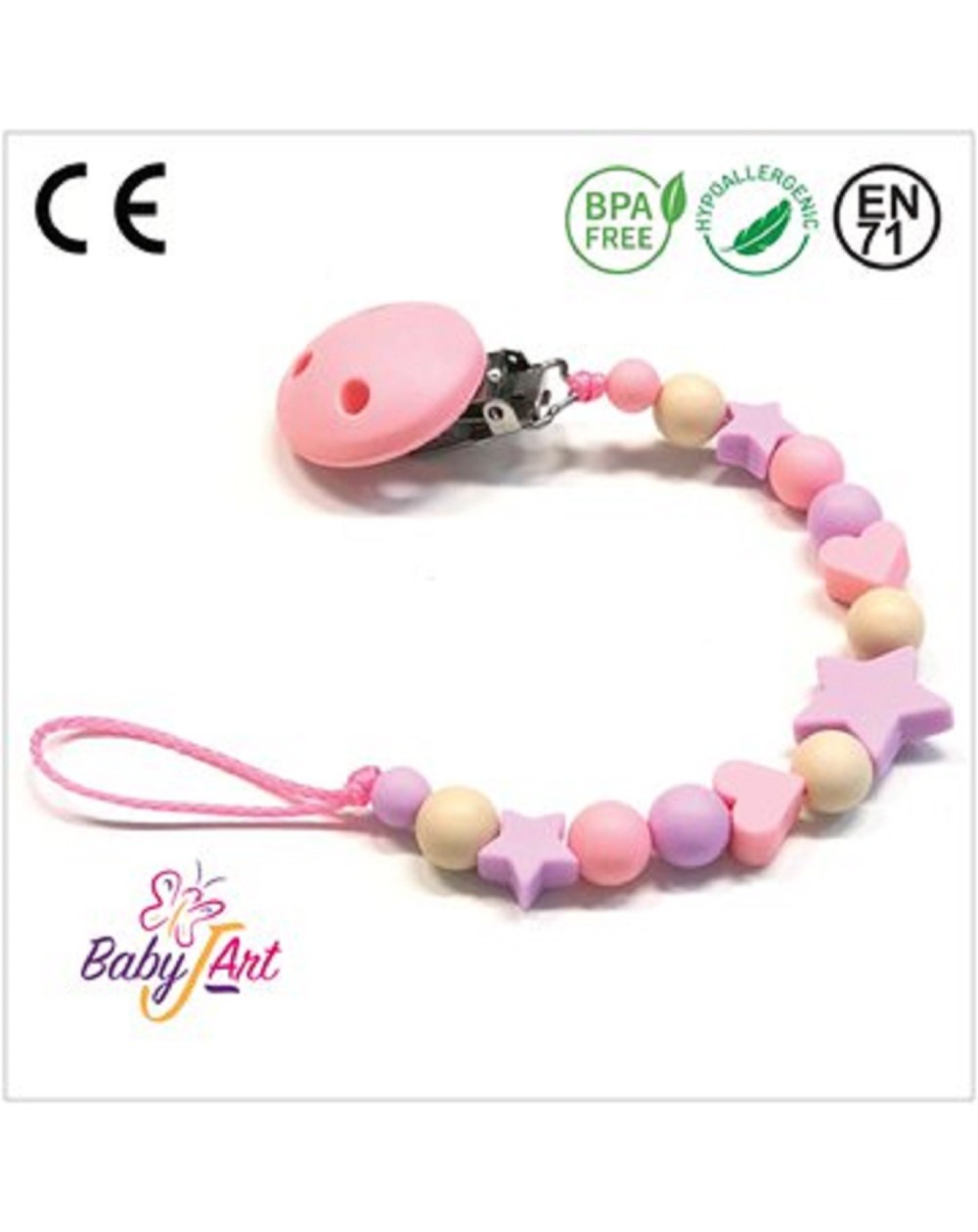 PACIFIER CHAIN BABYJART WITH NAME