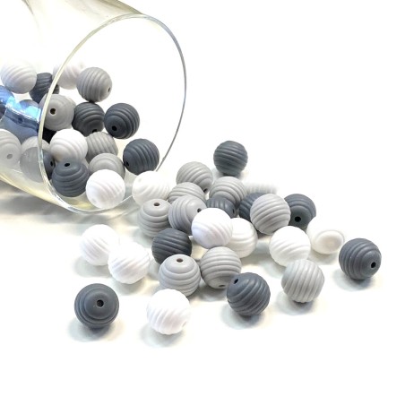 KIT SILIKONGESTREIFTEPERLEN 500 ST 15mm
