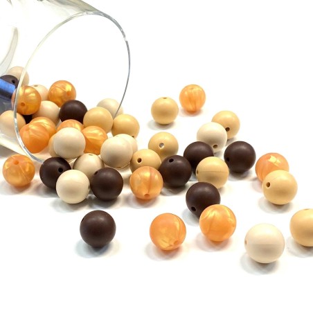 KIT SILICONE BEADS 100 PCS 15mm