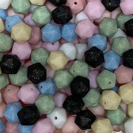 Icosaedro GLITTER 14mm in Silicone