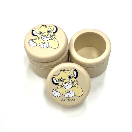 CUSTOMIZE Jar for Milk Teeth SILICONE LION KING BEIGE