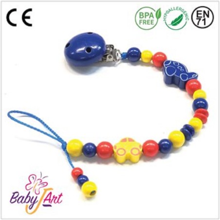 Babyjart wooden dummy chain, hook / adapter pacifier mam